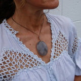 Ocean Gray Onyx Pendant Cord Necklace Limited Edition /Archives