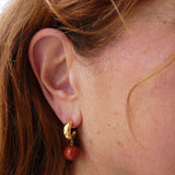 Hoops with Red Jasper Beads/ Limited Edition/ Archives