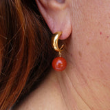 Hoops with Red Jasper Beads/ Limited Edition/ Archives