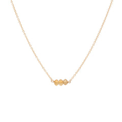 November Birthstone Three Gem Necklace with Faceted Citrine Gems