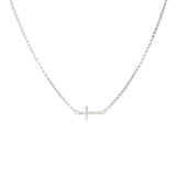Faith Sideways Cross Necklace