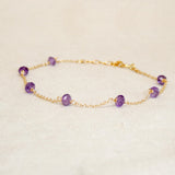 February Amethyst Birthstone Bracelet