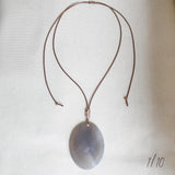 Ocean Gray Onyx Pendant Cord Necklace Limited Edition /Archives