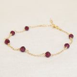 January Garnet Birthstone Bracelet