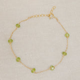 August Peridot Birthstone Bracelet