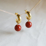 Hoops with Red Jasper Beads/ Limited Edition/ Archives