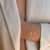 Three Wishes Pearl bracelet with Beaded Chain
