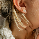 Diamond 14KT gold star & moon earrings
