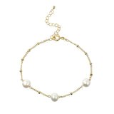 Pearl Bracelet with Beaded Chain