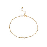 Three Wishes Pearl bracelet with Beaded Chain