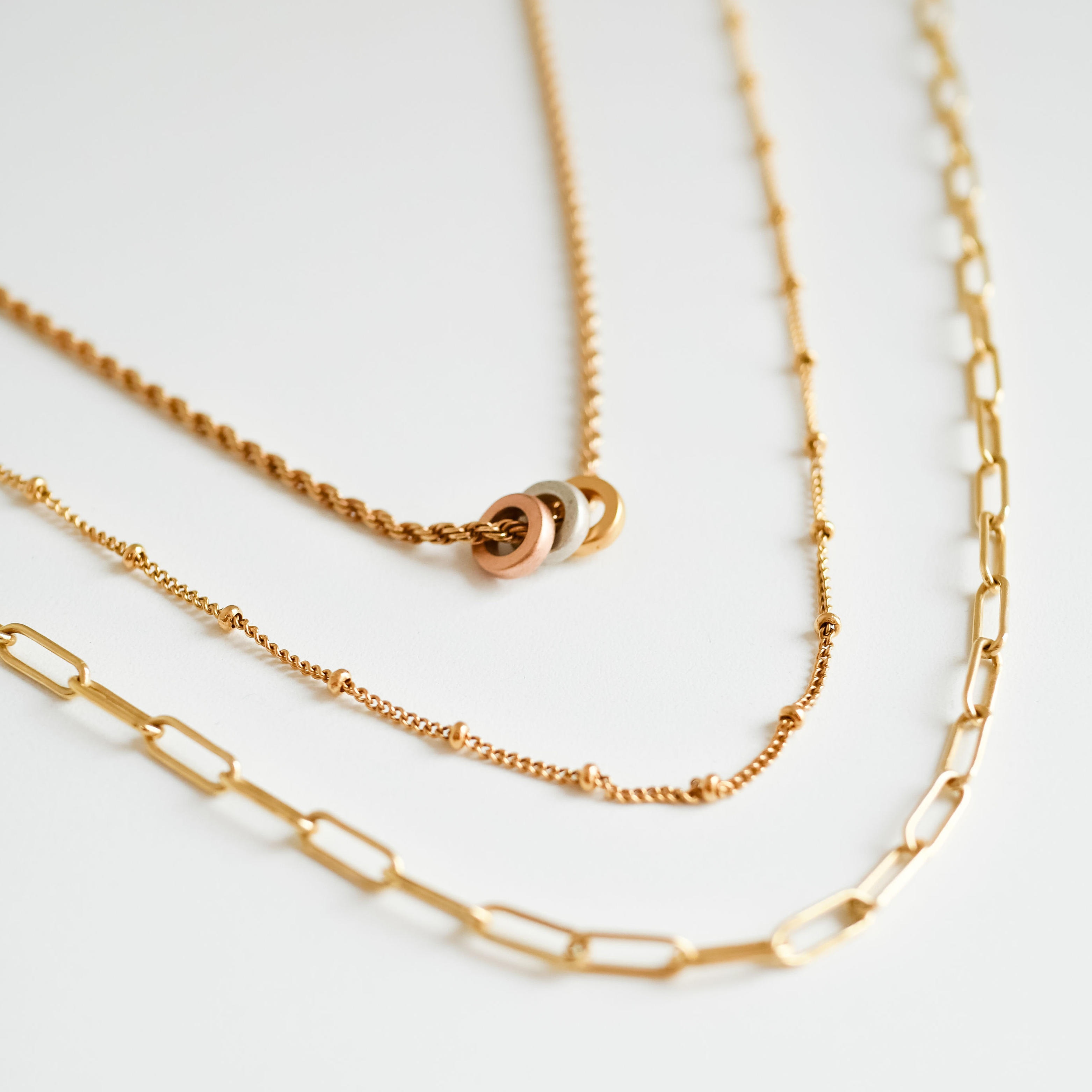 Perfect Trio Gold Layered Necklace