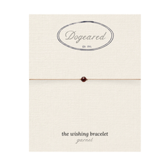 January Birthstone Wishing Bracelet – Gold Filled – garnet birthstone bracelet on wish card