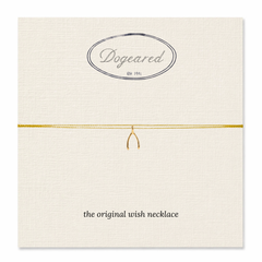 Original Wish Necklace Teeny Wishbone – Gold Dipped – on Dogeared wish card