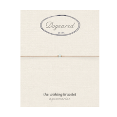 March Birthstone Wishing Bracelet – Gold Filled – aquamarine birthstone bracelet on wish card