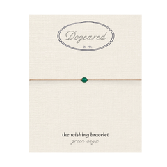 May Birthstone Wishing Bracelet – Gold Filled – green onyx birthstone bracelet on wish card