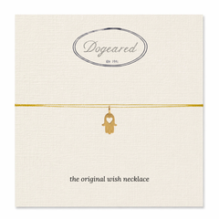 Original Wish Necklace Heart Hamsa – Gold Dipped – on Dogeared wish card