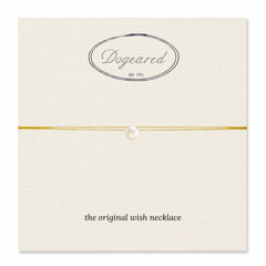 Original Wish Necklace Pearl – Gold Filled – on Dogeared wish card