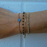 Hematite Heart Cord Bracelet- Limited Edition/Archives