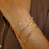 October Pink Opal Birthstone Bracelet