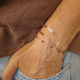 July Ruby Birthstone Bracelet
