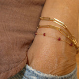 July Ruby Birthstone Bracelet