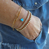 Turq Howlite Heart Cord Bracelet- Limited Edition/Archives