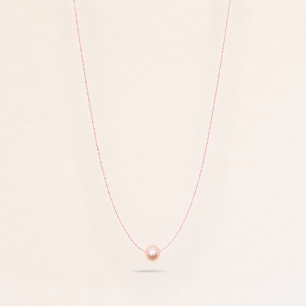 Pink pearl wish necklace