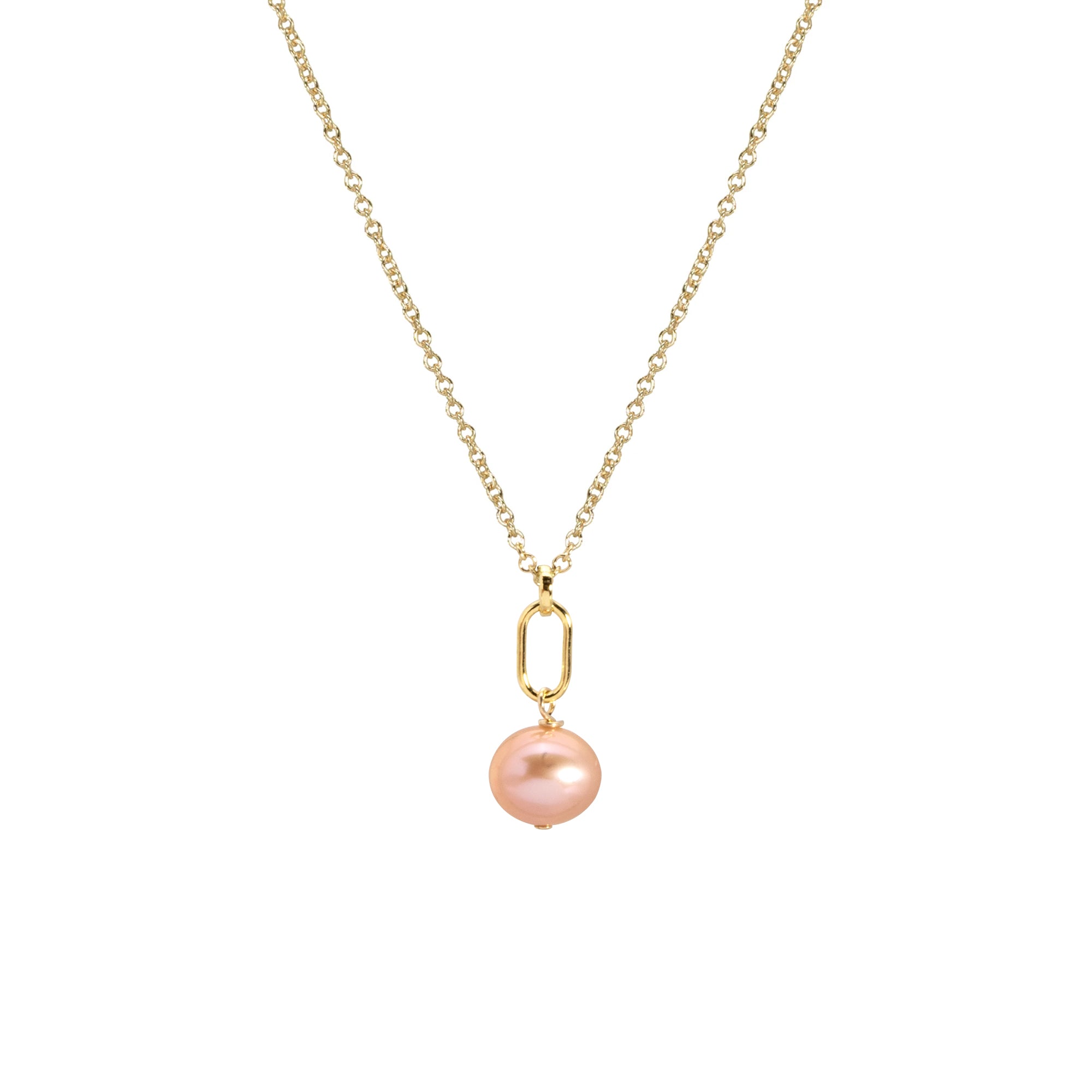 Breast Cancer Awareness pink pearl drop necklace