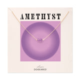 February Birthstone Three Gem Necklace with Faceted Amethyst