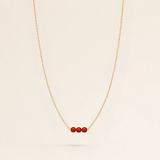 July Birthstone Three Gem Necklace with Carnelian