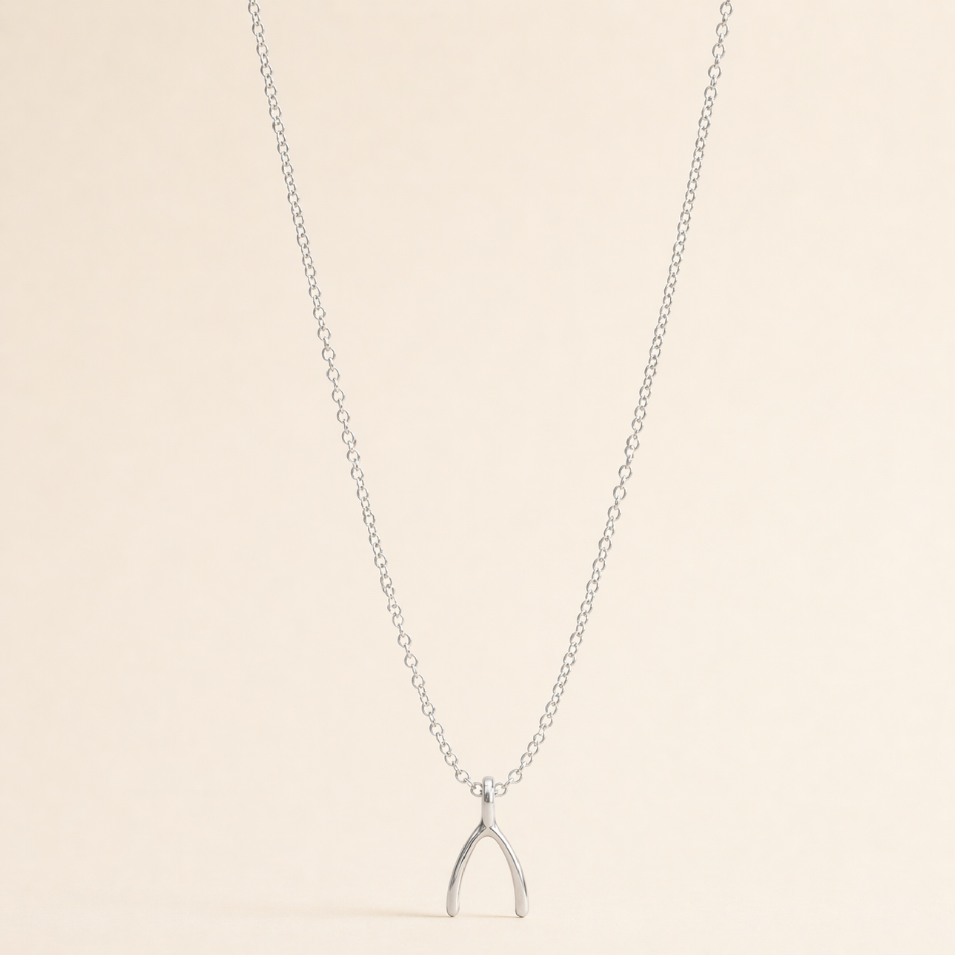 Make A Wish Wishbone Pendant Necklace Classic