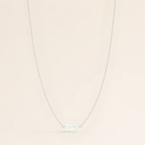 March Birthstone Three Gem Necklace with Faceted Aquamarine