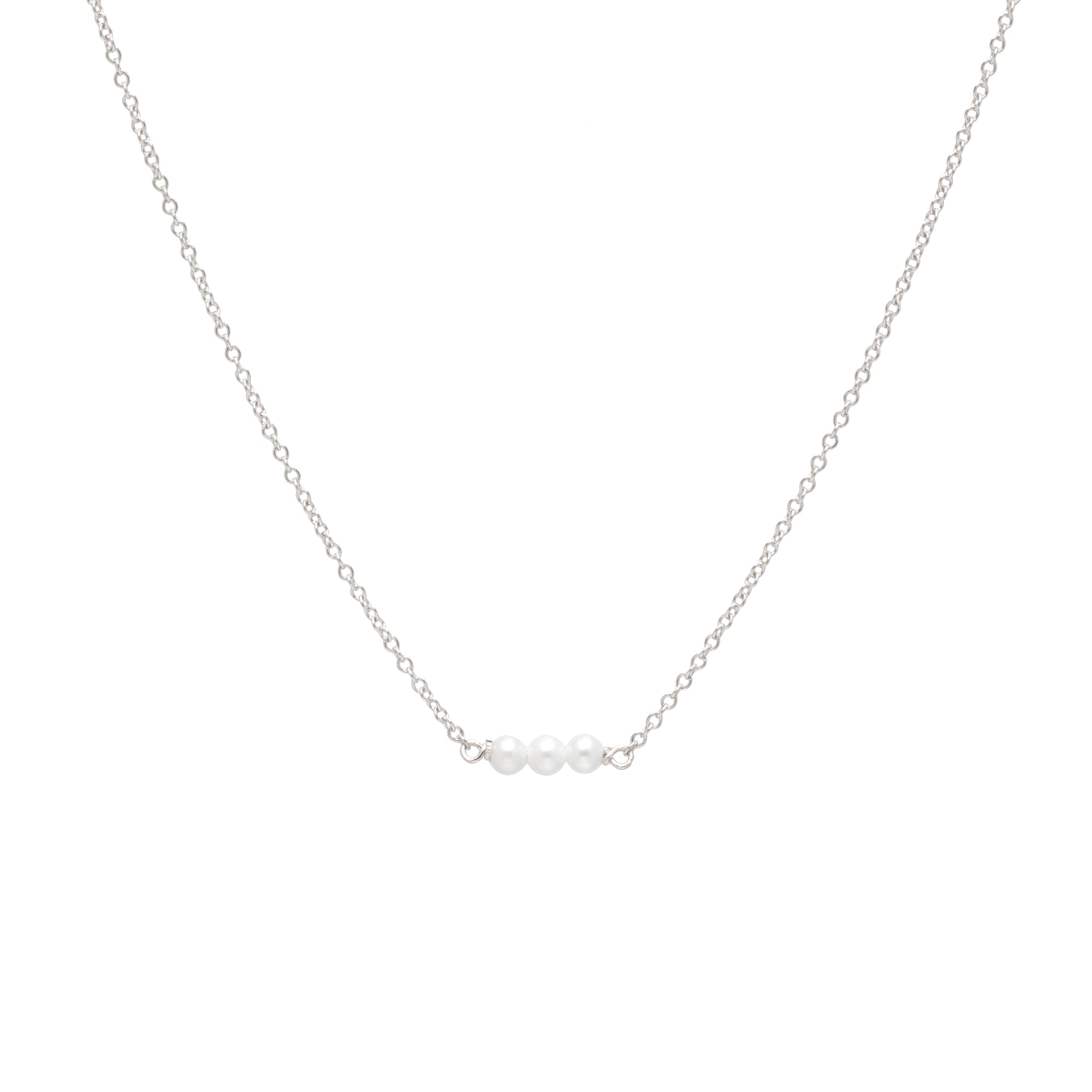 June Birthstone Three Pearl Necklace
