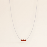 July Birthstone Three Gem Necklace with Carnelian