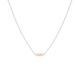 October Birthstone Three Gem Necklace with Faceted Pink Opals