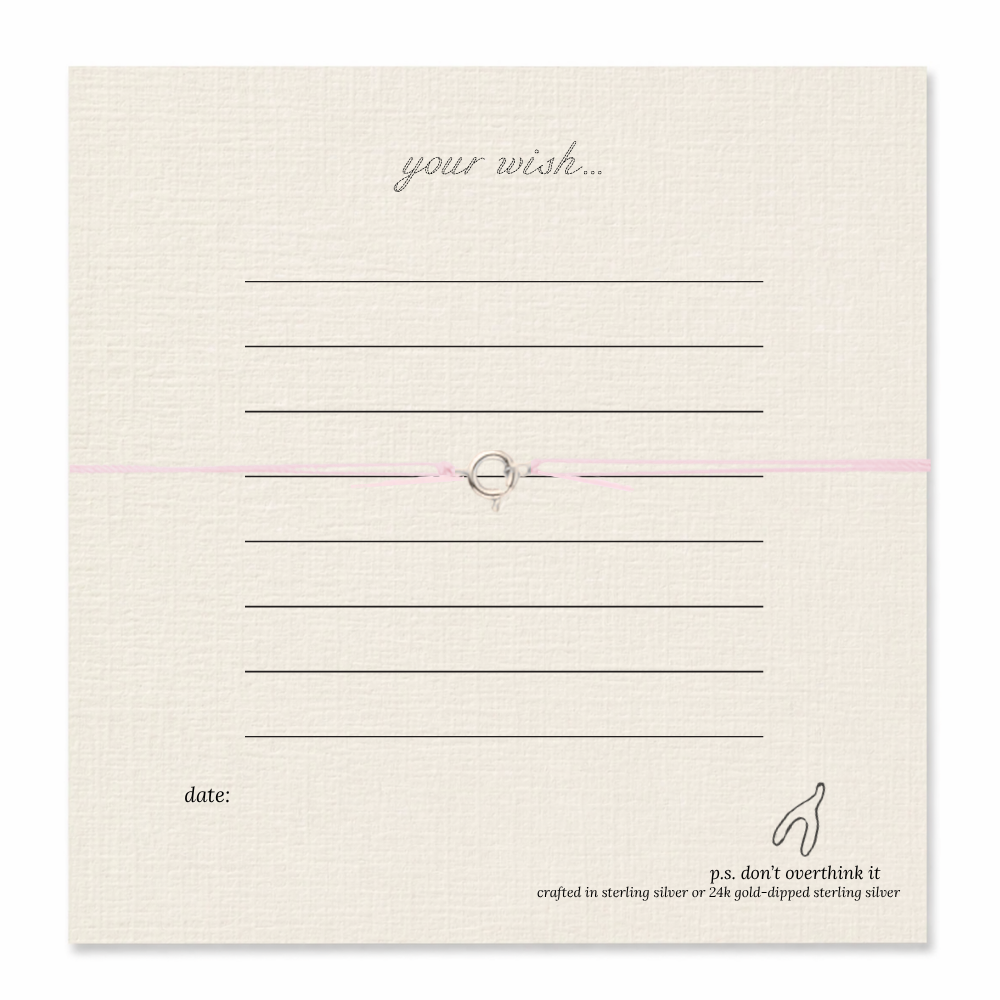 Back of pink pearl wish card