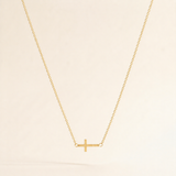 Faith Sideways Cross Necklace