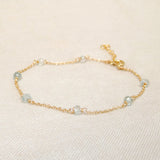 March Aquamarine Birthstone Bracelet