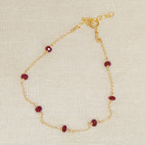July Ruby Birthstone Bracelet