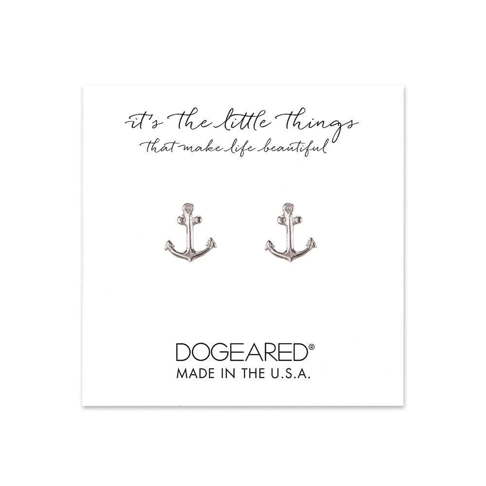 it's the little things anchor earrings sterling silver