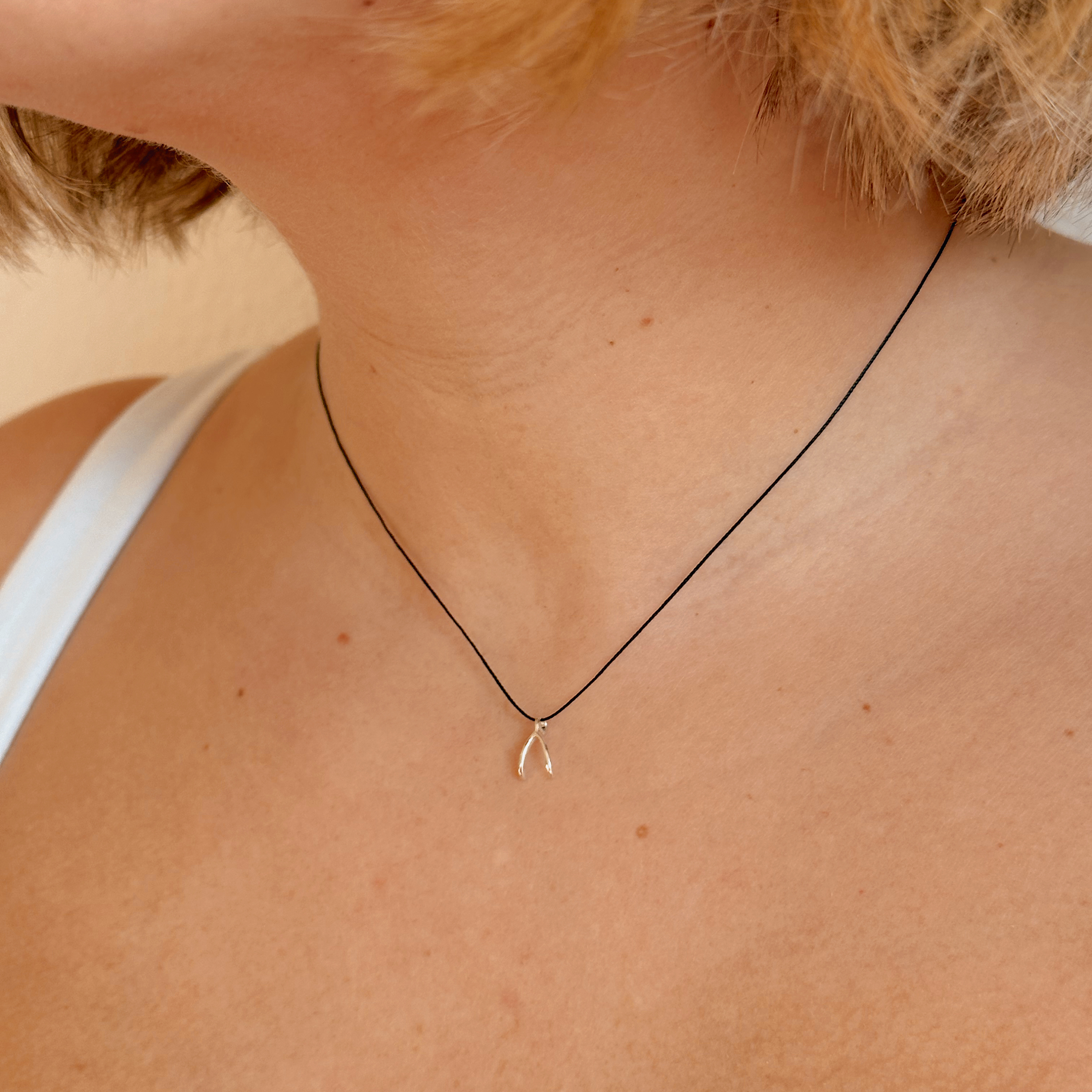 Wishbone make a wish necklace