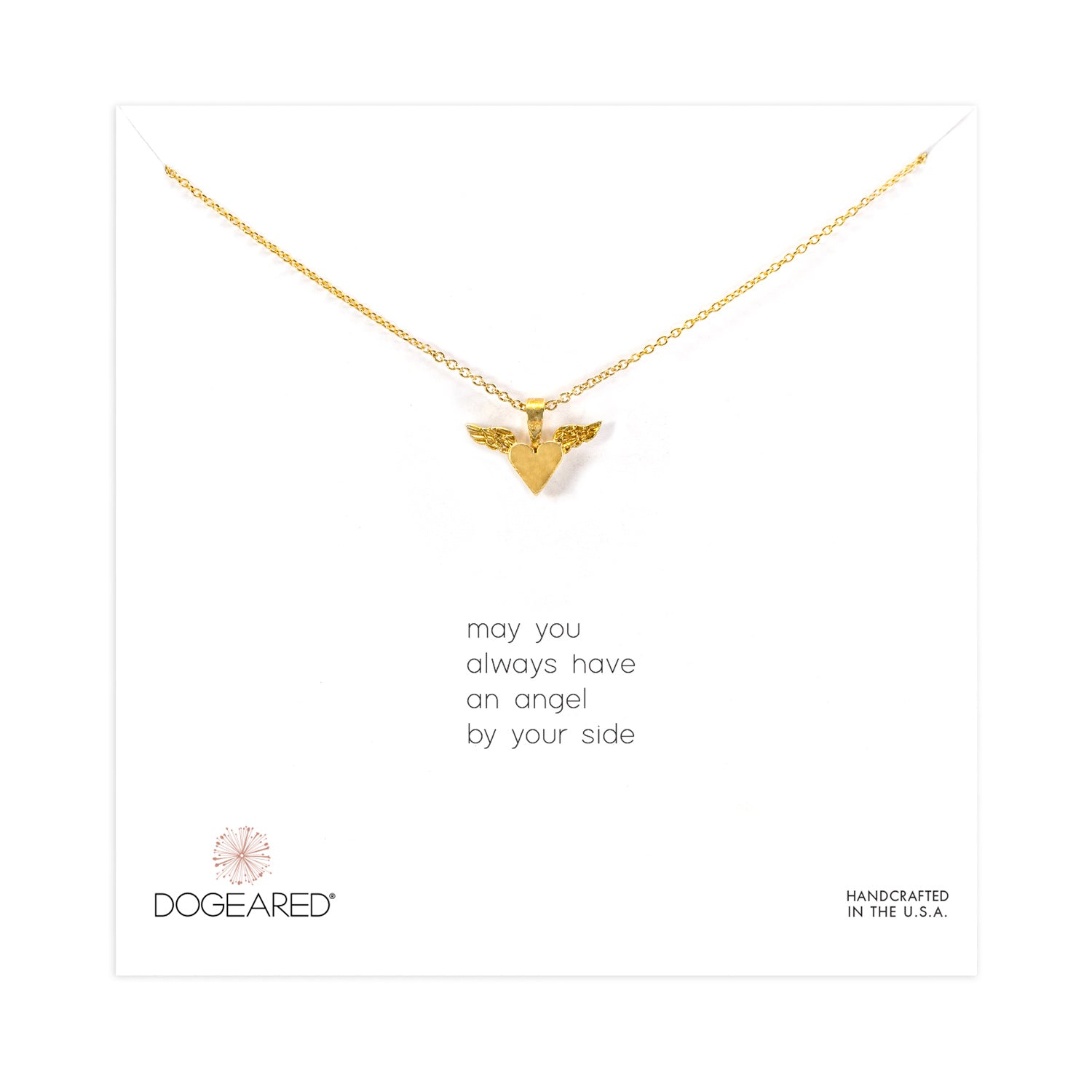 may you always have an angel by your side heart wing necklace