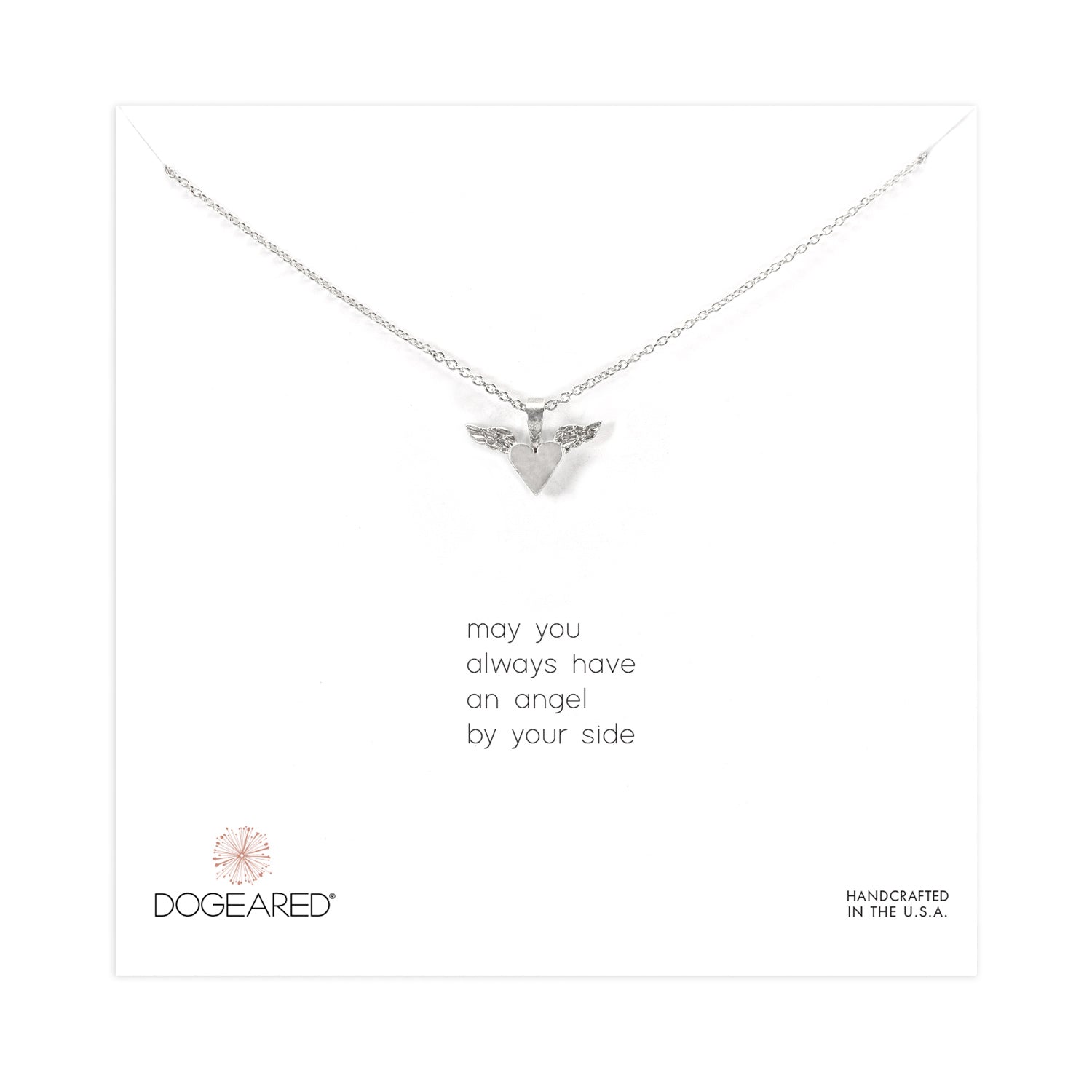 may you always have an angel by your side heart wing necklace