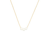 June Birthstone Make A Wish Necklace with Three Round Pearls
