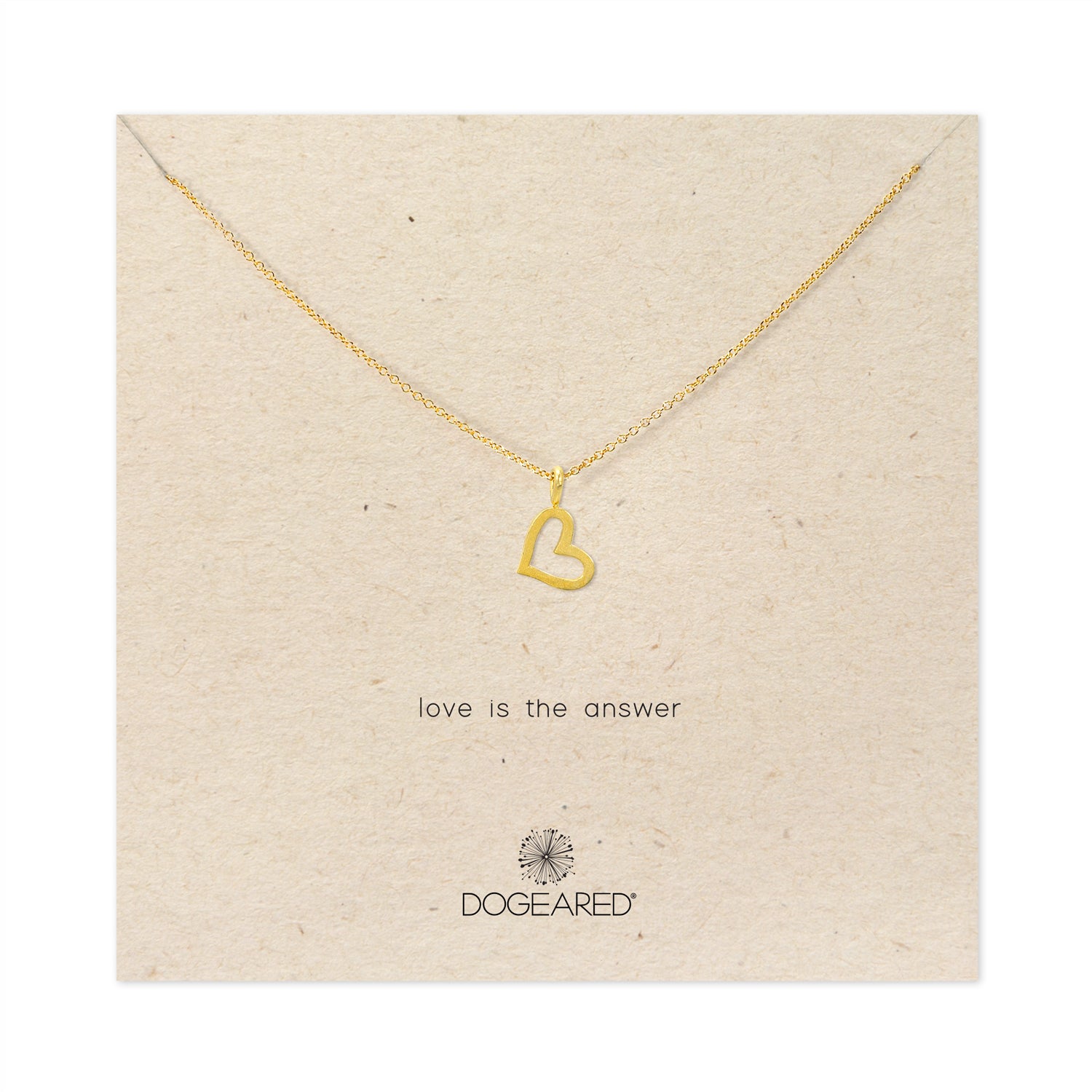 love is the answer loving heart necklace