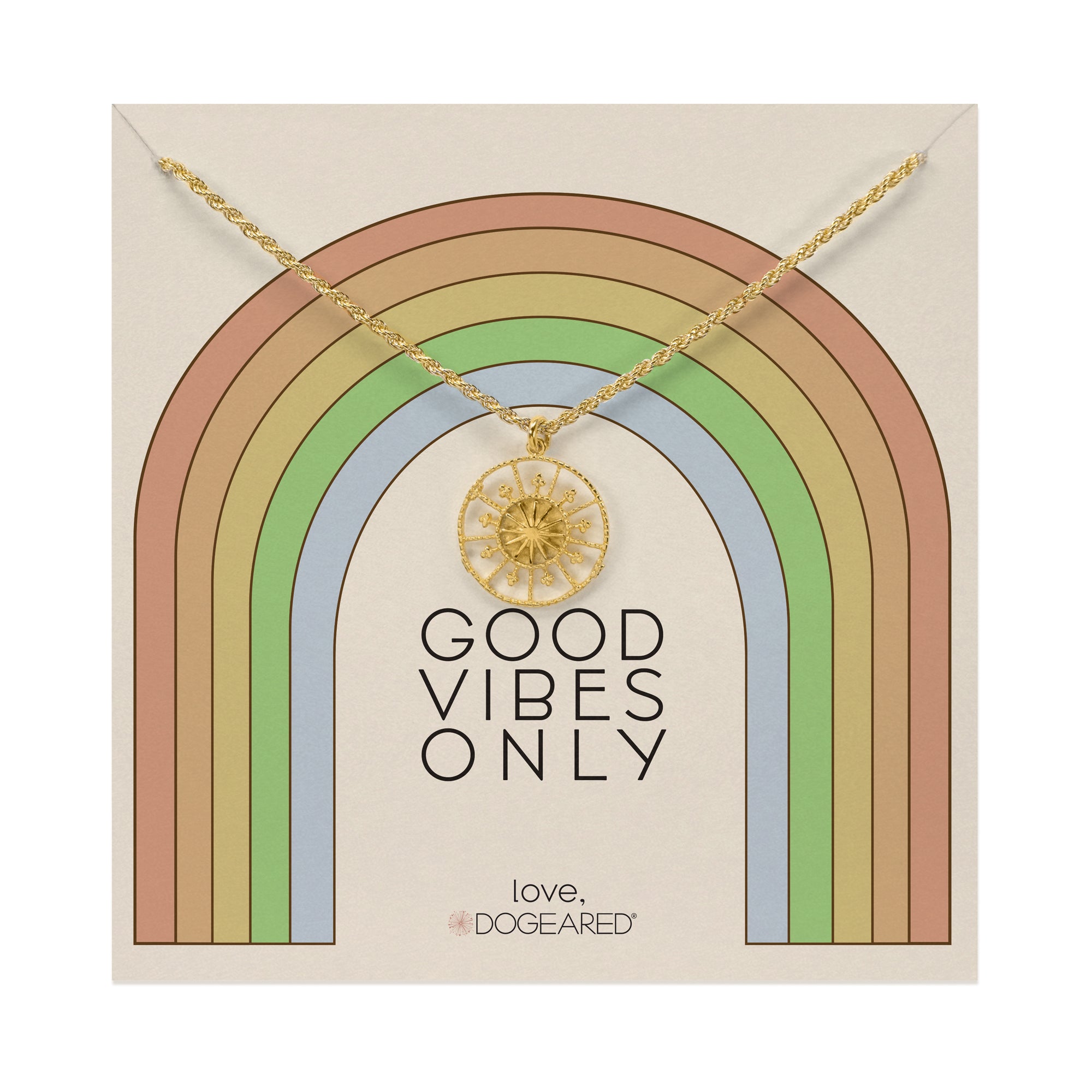 modern good vibes starburst medallion necklace