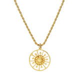 Modern Good Vibes Only Starburst Medallion Necklace