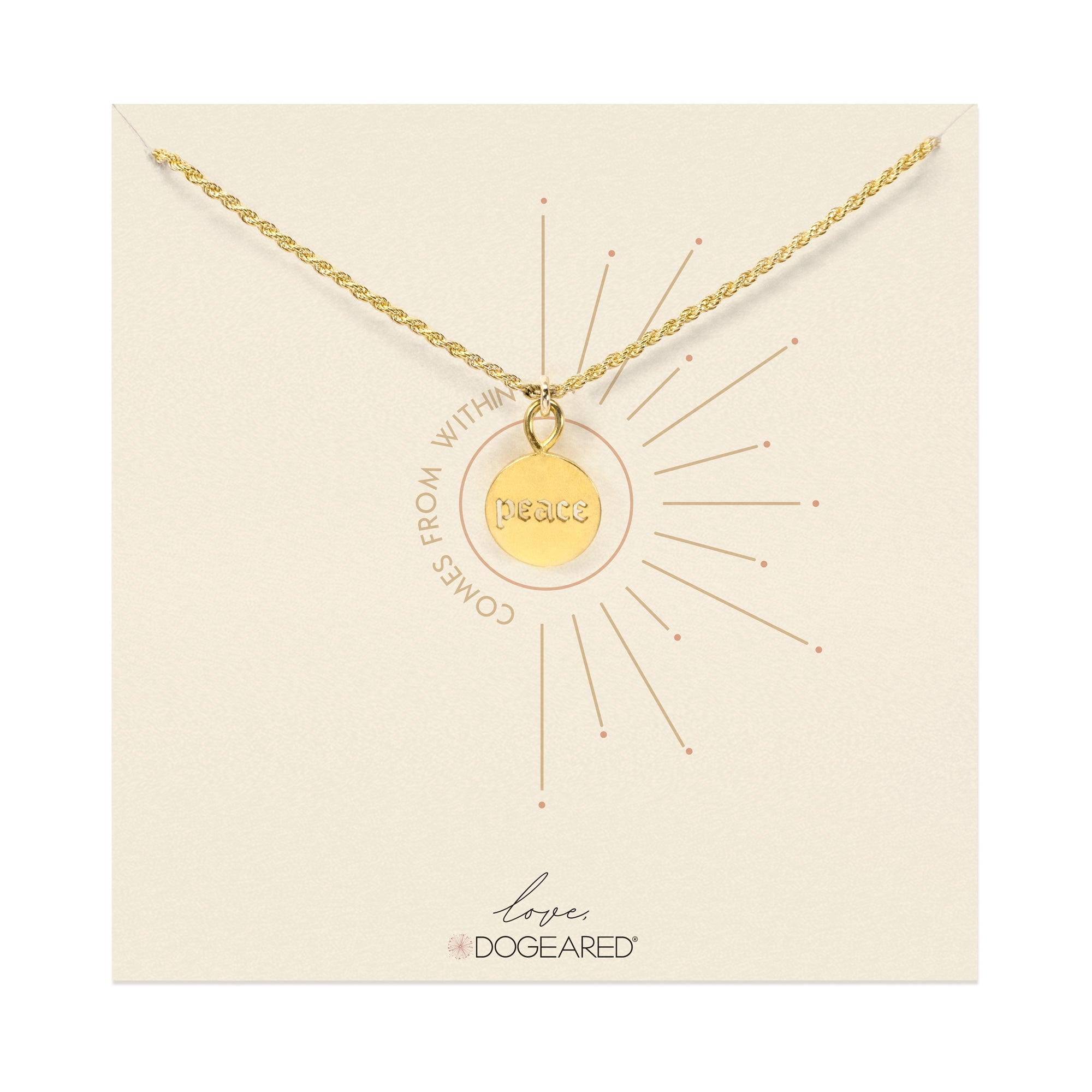 comes from within gothic peace necklace