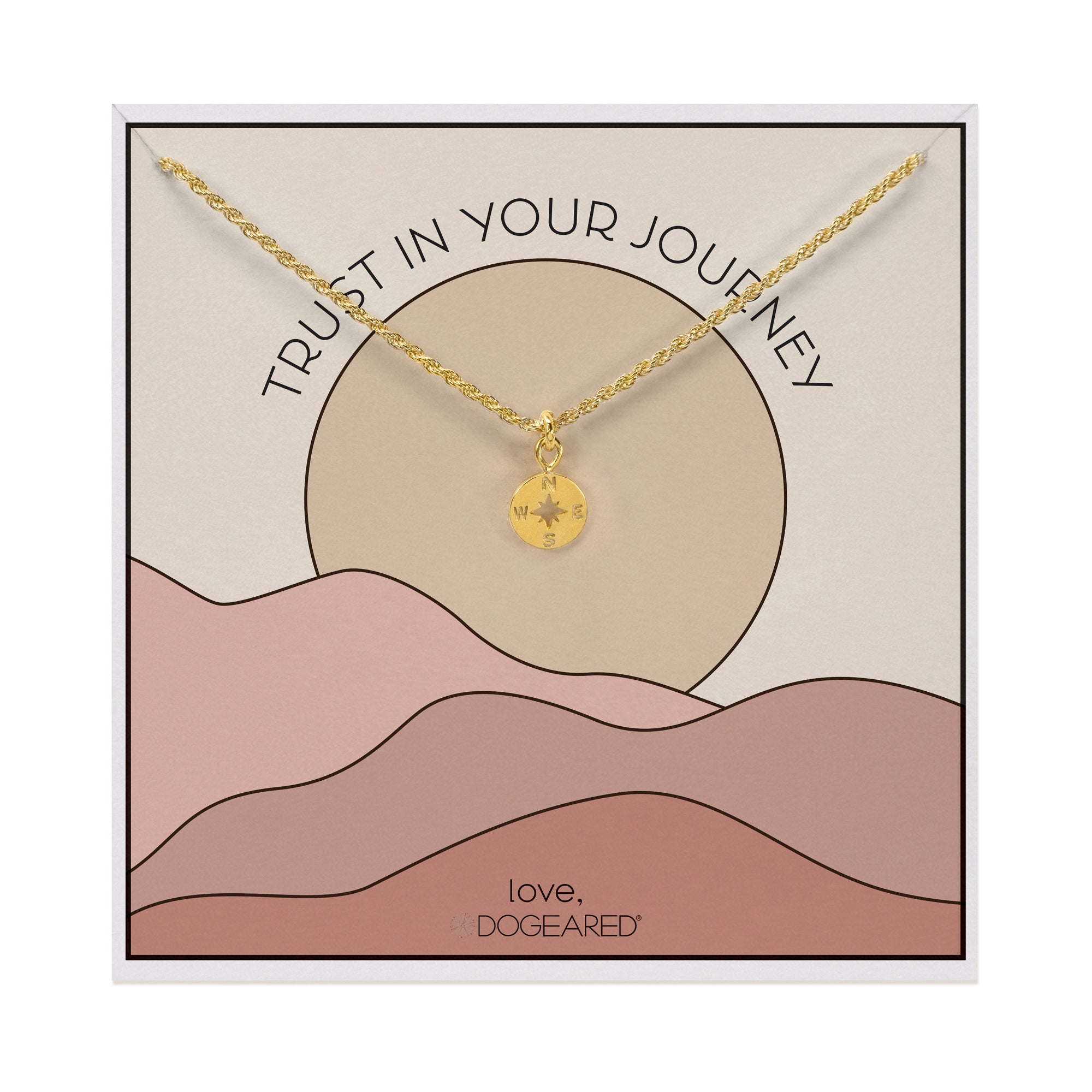 trust in your journey rope chain & compass necklace