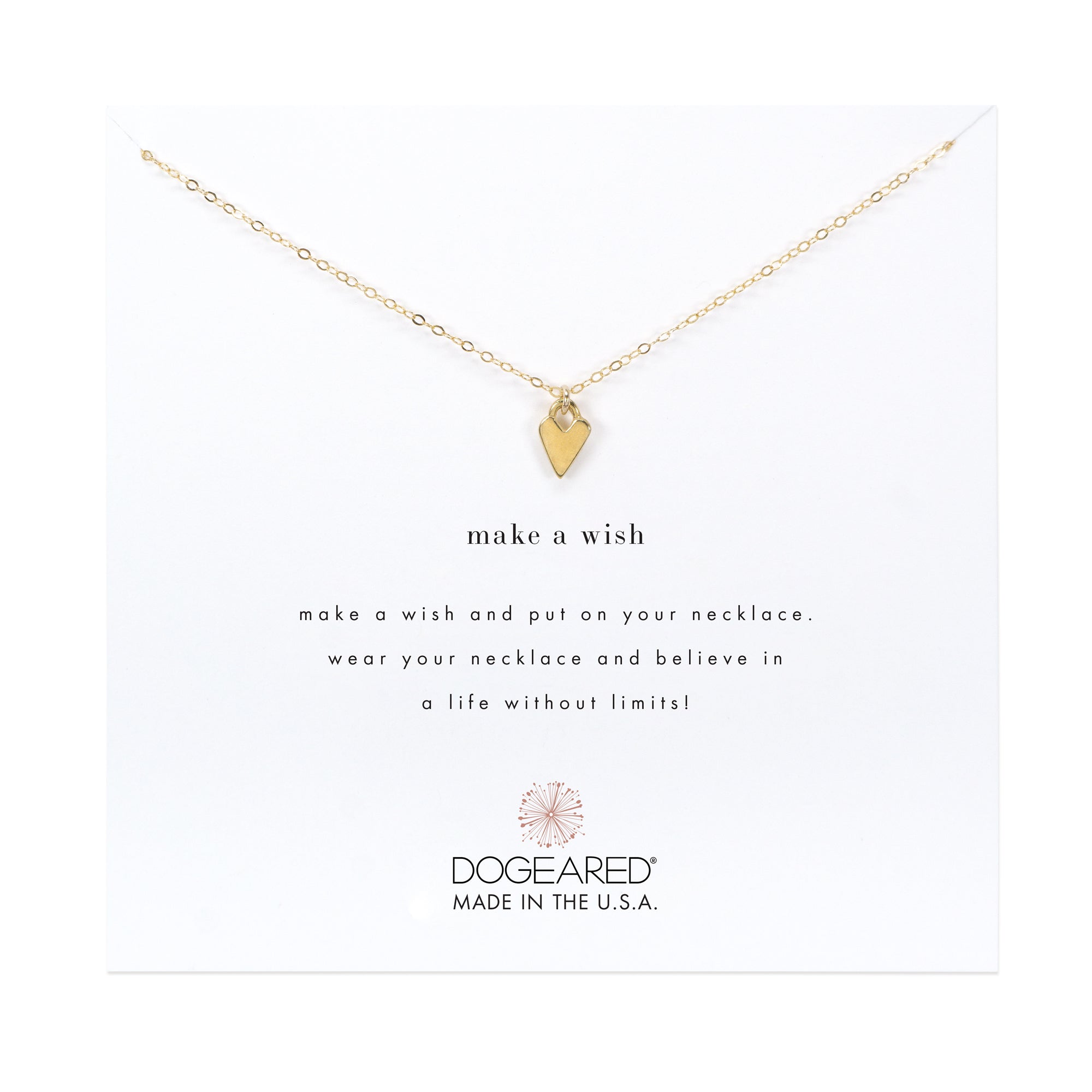 Modern limited edition make a wish heart necklace
